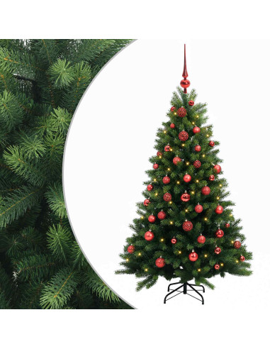 Albero di Natale Artificiale con Palline 120 cm 150 LED
