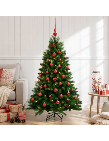 Albero di Natale Artificiale con Palline 120 cm 150 LED