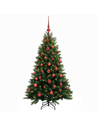 Albero di Natale Artificiale con Palline 120 cm 150 LED
