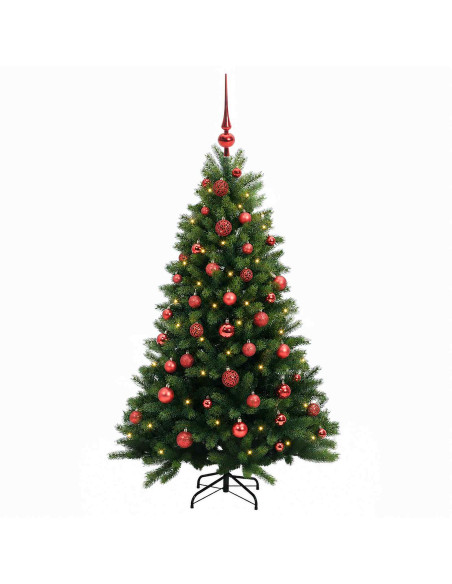 Albero di Natale Artificiale con Palline 120 cm 150 LED