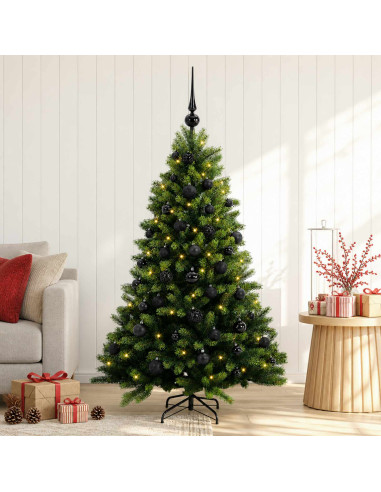 Albero di Natale Artificiale con Palline 150 cm 150 LED