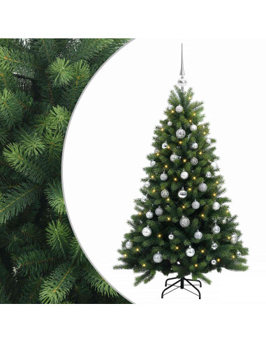 Albero di Natale Artificiale con Palline 150 cm 150 LED