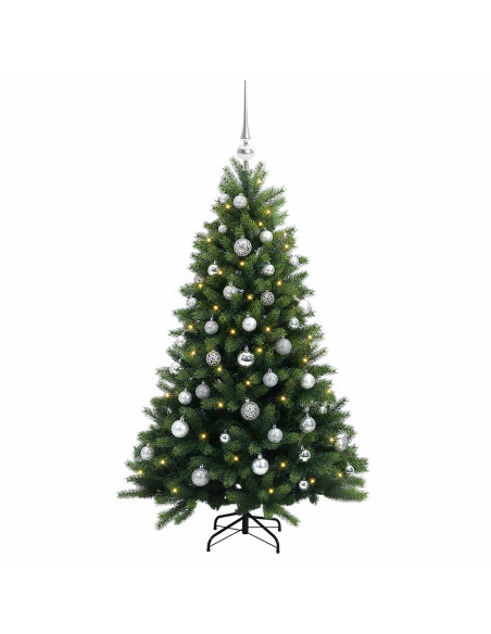 Albero di Natale Artificiale con Palline 150 cm 150 LED