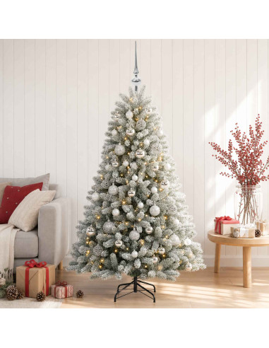 Albero di Natale Artificiale con Palline 150 cm 150 LED