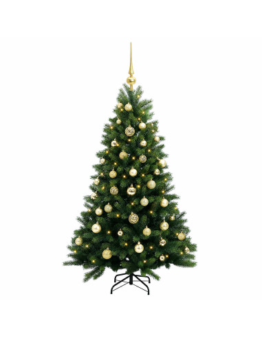Albero di Natale Artificiale con Palline 150 cm 150 LED