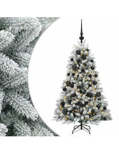 Albero di Natale Artificiale con Palline 150 cm 150 LED 2