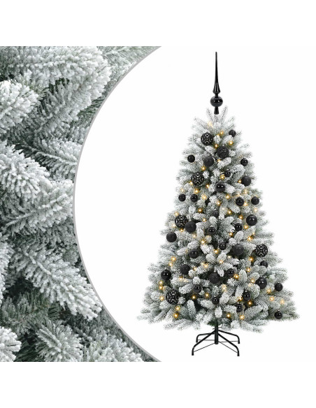 Albero di Natale Artificiale con Palline 150 cm 150 LED
