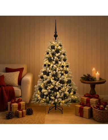 Albero di Natale Artificiale con Palline 150 cm 150 LED