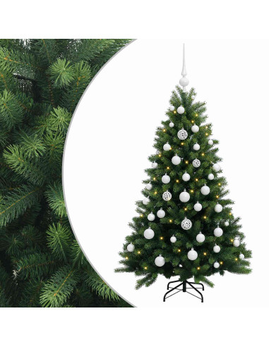 Albero di Natale Artificiale con Palline 150 cm 150 LED