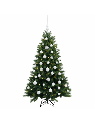 Albero di Natale Artificiale con Palline 150 cm 150 LED