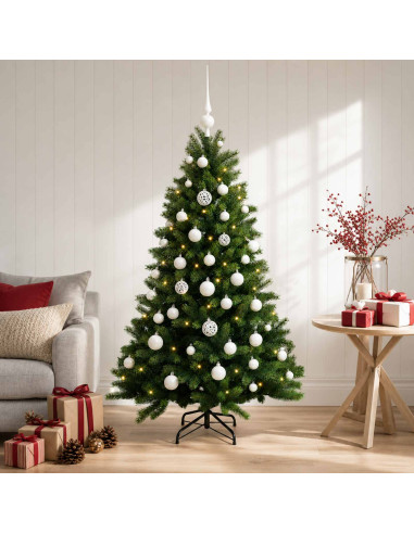 Albero di Natale Artificiale con Palline 120 cm 150 LED