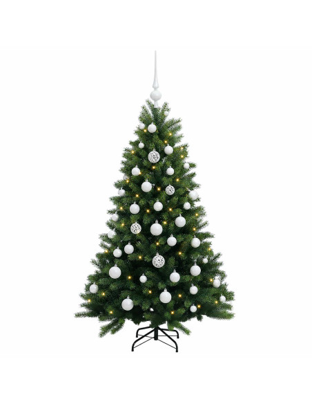 Albero di Natale Artificiale con Palline 120 cm 150 LED