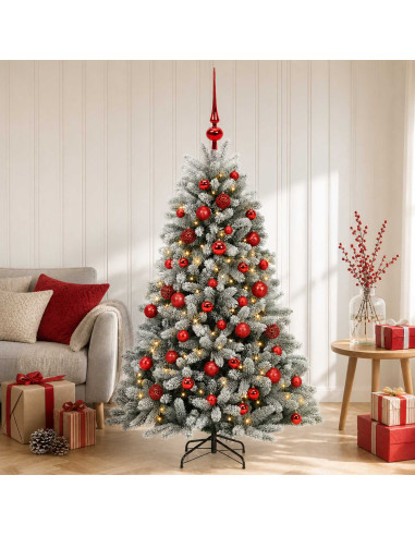 Albero di Natale Artificiale con Palline 150 cm 150 LED