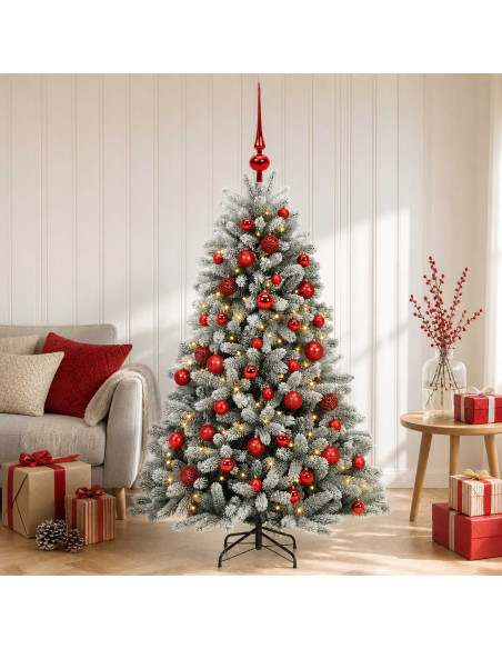 Albero di Natale Artificiale con Palline 150 cm 150 LED
