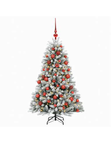 Albero di Natale Artificiale con Palline 150 cm 150 LED