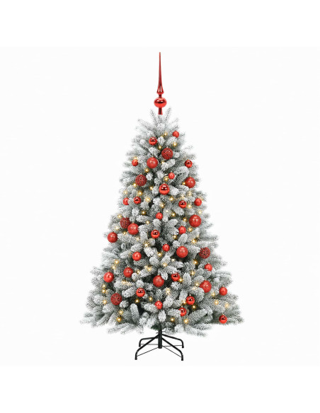 Albero di Natale Artificiale con Palline 150 cm 150 LED