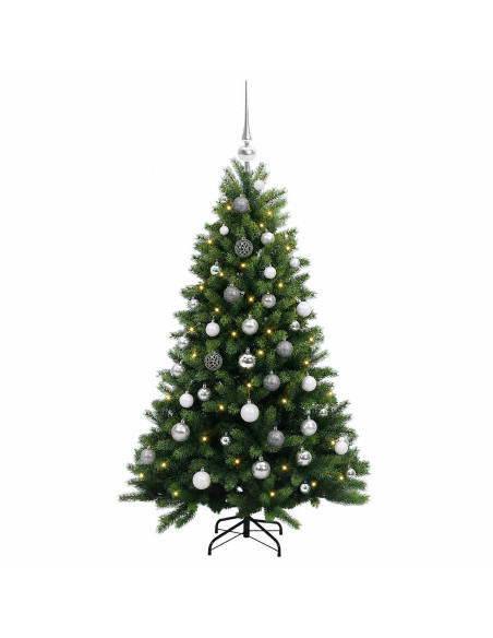 Albero di Natale Artificiale con Palline 120 cm 150 LED