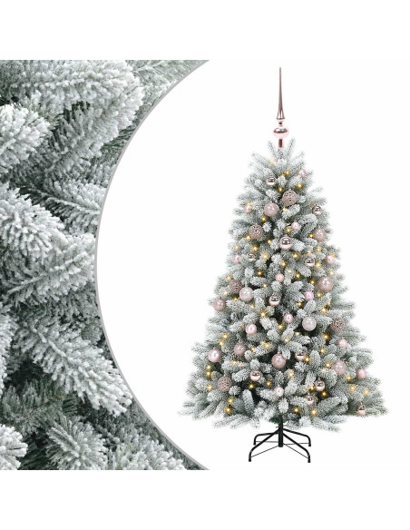 Albero di Natale Artificiale con Palline 150 cm 150 LED
