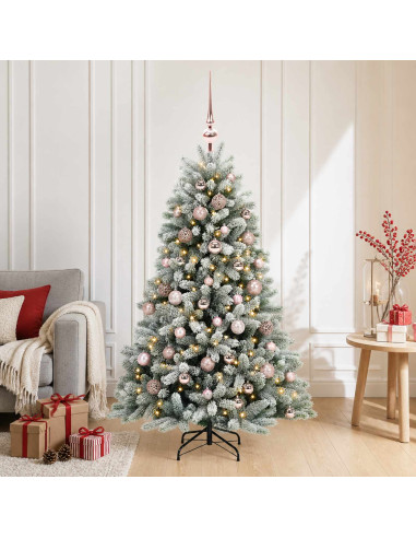 Albero di Natale Artificiale con Palline 150 cm 150 LED