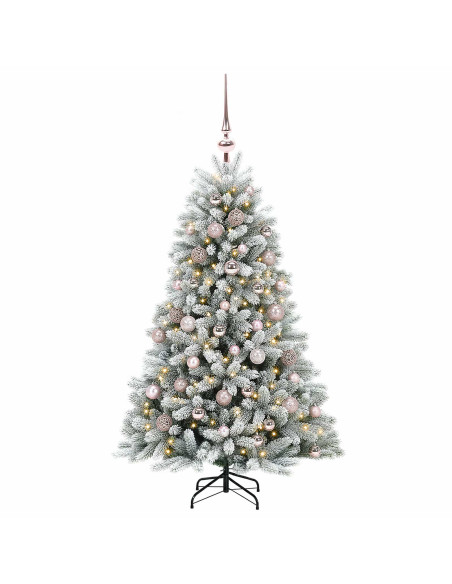 Albero di Natale Artificiale con Palline 150 cm 150 LED