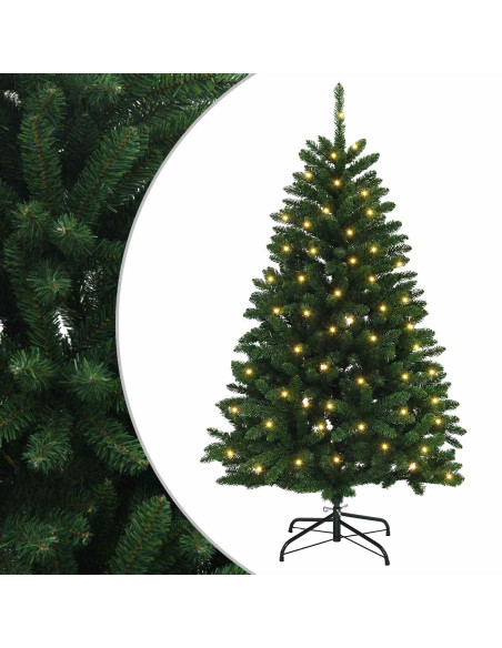 Albero di Natale Artificiale con Rami Pieghevoli 150 cm 150 LED