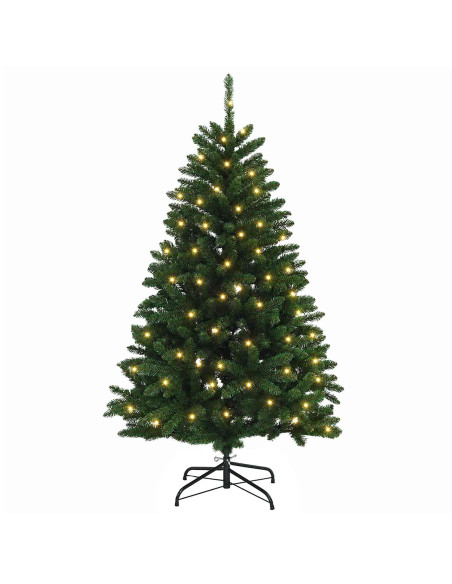 Albero di Natale Artificiale con Rami Pieghevoli 150 cm 150 LED