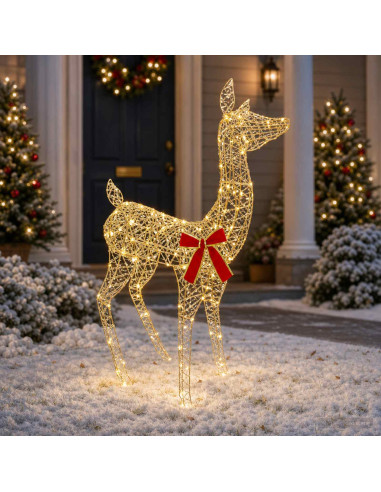 Renna di Natale 3D LOVIISA 110 LED Bianco caldo