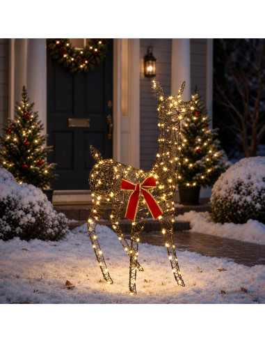 Renna di Natale 3D LOVIISA 110 LED Bianco caldo