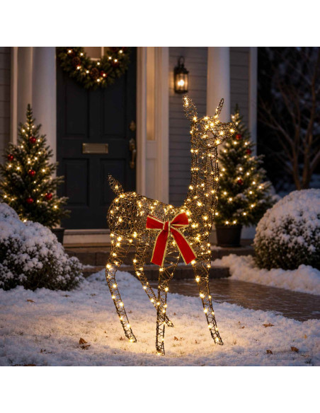Renna di Natale 3D LOVIISA 110 LED Bianco caldo