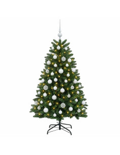 Albero di Natale artificiale verde medio con palline 150 cm 2