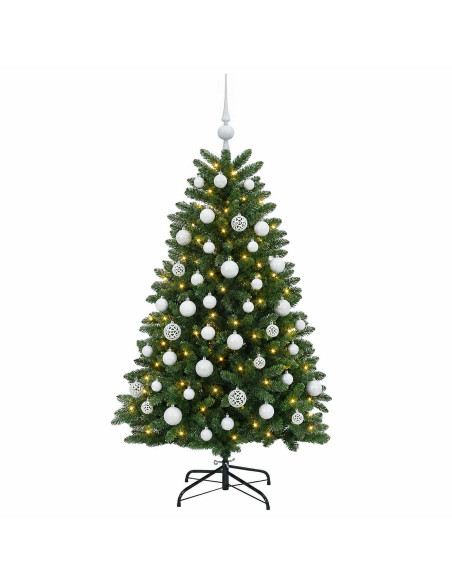 Albero di Natale artificiale verde medio con palline 150 cm