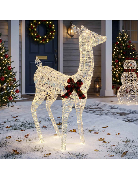 Renna di Natale 3D LOVIISA 200 LED Bianco caldo