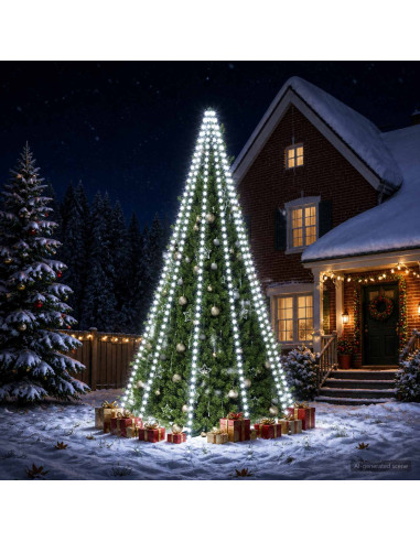 Ghirlande luminose per alberi di Natale Verde 500 cm PVC