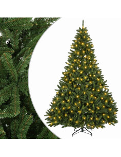 Albero di Natale Artificiale con Rami Pieghevoli 210 cm 300 LED
