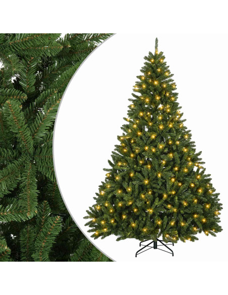 Albero di Natale Artificiale con Rami Pieghevoli 210 cm 300 LED