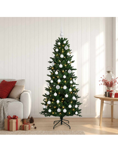 Albero di Natale artificiale con palline 150 cm 150 LED