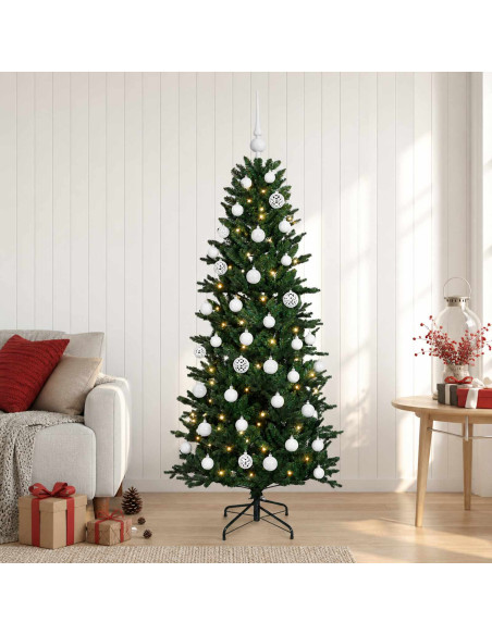 Albero di Natale artificiale con palline 150 cm 150 LED
