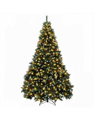 Albero di Natale Artificiale con Rami Pieghevoli 180 cm 300 LED