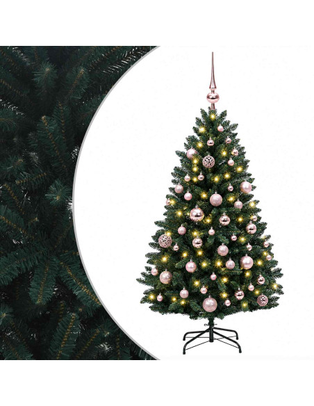 Albero di Natale artificiale verde scuro con palline 120 cm