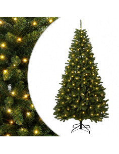Albero di Natale Artificiale con Rami Pieghevoli 210 cm 400 LED