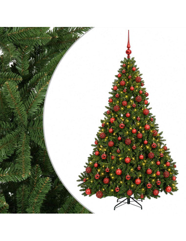 Albero di Natale artificiale verde chiaro con palline 240 cm