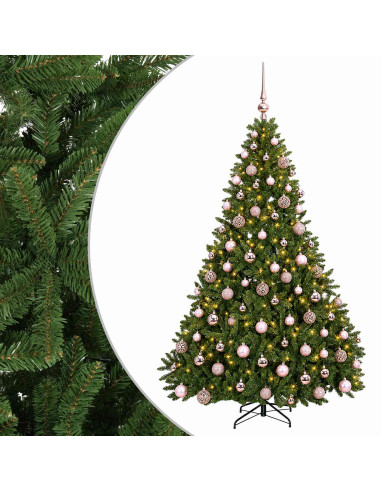 Albero di Natale artificiale verde chiaro con palline 240 cm