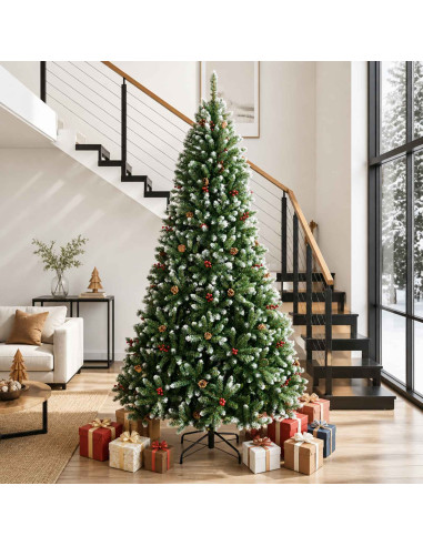 Albero di Natale Artificiale con Rami Pieghevoli 270 cm PVC