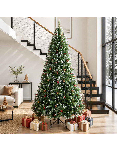 Albero di Natale Artificiale con Rami Pieghevoli 270 cm PVC