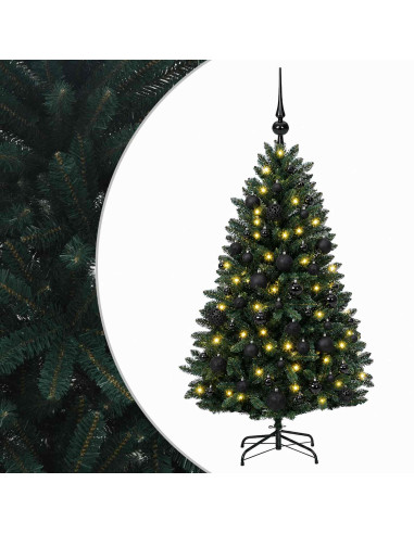 Albero di Natale artificiale verde scuro con palline 120 cm