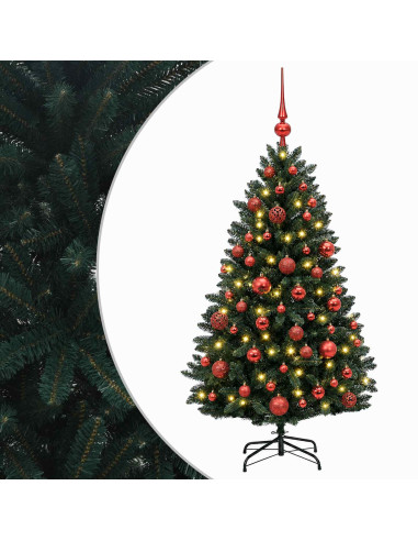 Albero di Natale artificiale verde scuro con palline 150 cm