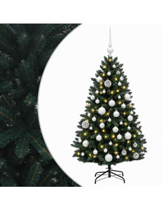 Albero di Natale artificiale verde scuro con palline 120 cm