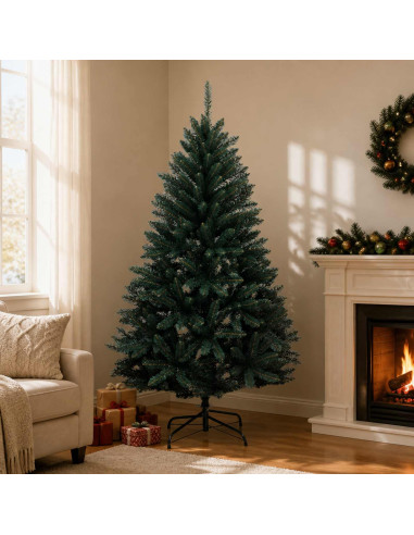 Albero di Natale Artificiale con Rami Pieghevoli 180 cm PVC