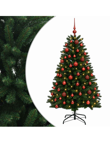 Albero di Natale artificiale verde medio con palline 150 cm