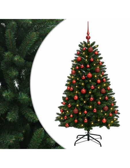 Albero di Natale artificiale verde medio con palline 150 cm